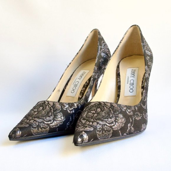 Jimmy Choo Love 100mm Floral Brocade Pumps - Picture 1 of 11